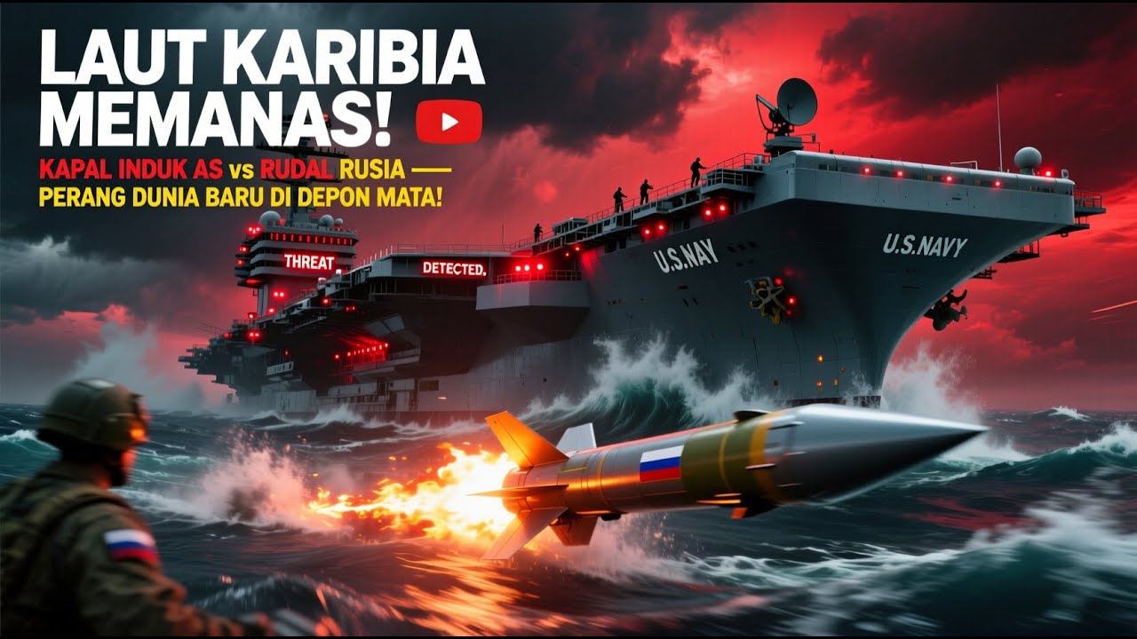 LAUT KARIBIA MEMANAS!  “Kapal Induk AS vs Rudal Rusia — Perang Dunia Baru di Depan Mata!”
