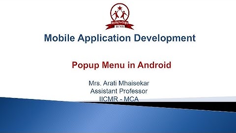 Popup Menu in Android