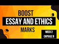 BOOST ETHICS and ESSAY Marks (Contemporary Examples) Capsule 8, Week- 2