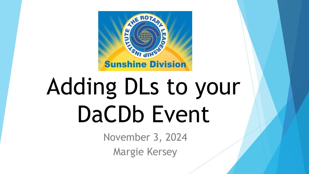 Adding Facilitators to your RLI Event in Dacdb