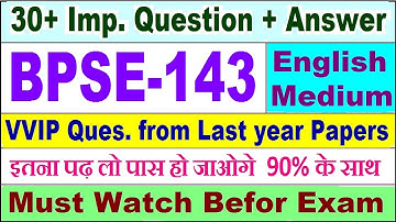 BPSE 143 important questions with answer in English | bpse 143 Previous Year Question Paper