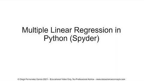Multiple Linear Regression in Python (Spyder)