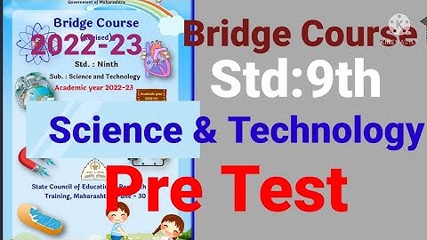 Std:9th||Preparatory Bridge Course Pre Test|| Science and Technology||English||SemiEnglish||
