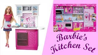 Barbie Doll Kitchen Set Up Real Cooking | Refrigerator Toy