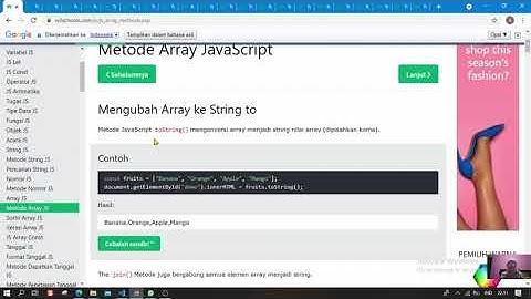 ANDINI SEPTIANI _E1E120059            Pemrograman Dasar : Javascript (Events, String, Number, Array)