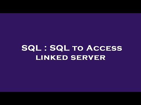 SQL : SQL to Access linked server