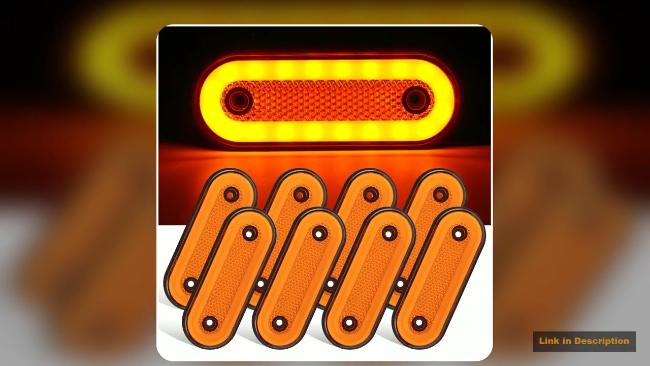 8pcs 12V 24V Oval LED Side Light Front Rear Clearance Side Marker Lamp Parking Light Trailer