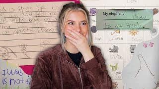 'My elephant likes to eat WHAT?' READING YOUR HILARIOUS KINDERGARTEN SCHOOL WORK  Part 3!