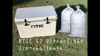 RTIC 52 Ultra Light Hard Cooler Ice Challenge