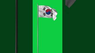SOUTH KOREA FLAG ANIMATION GREEN SCREEN (4K LOOP VIDEO)