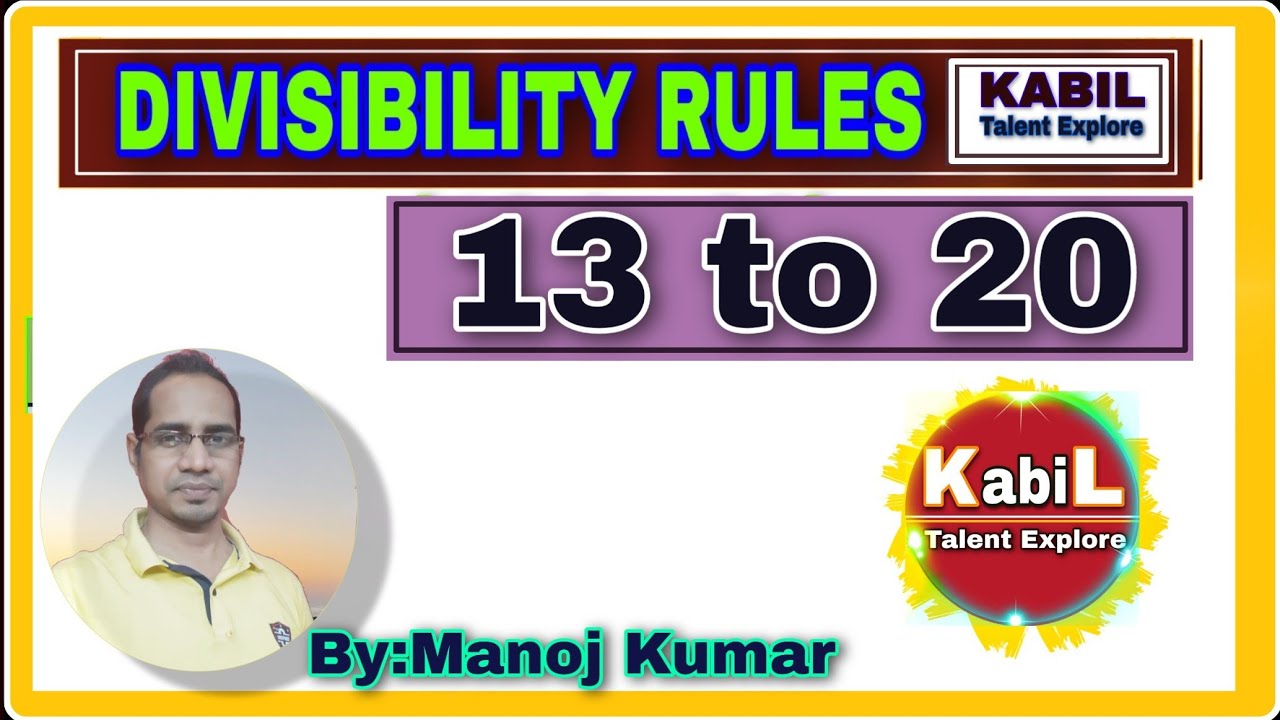 Divisibility Rules of Number in English (13 to 20).