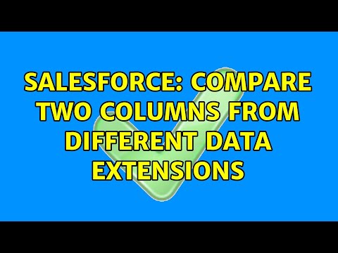 Salesforce: Compare two columns from different data extensions (2 Solutions!!)