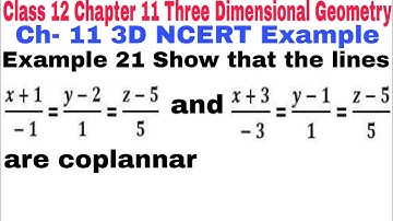 NCERT 12 Maths Ch 11 Three Dimensional Geometry NCERT example 21 solutions