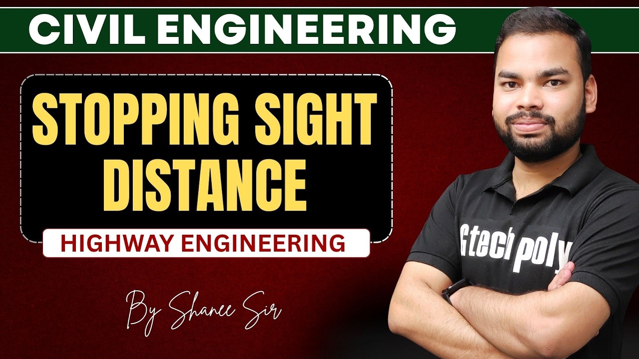 Distance Engineering Stopping Sight Distance | Highway Engineering | Gtech poly - YouTube