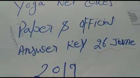 26 june 2019 YOGA Net Questions paper & Official  Answer key भाग- 2
