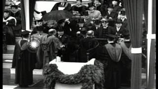 President Conant, of Harvard University, pays tribute to Universities of Cambridg...HD Stock Footage