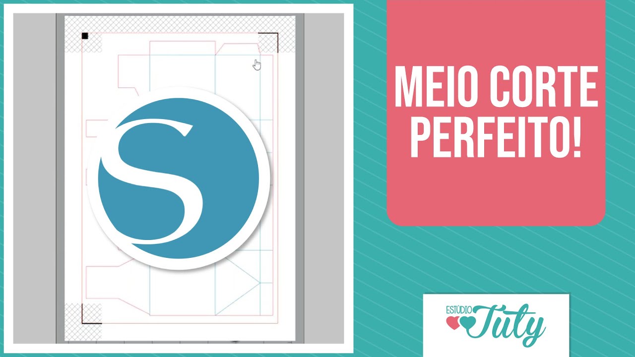 Como configurar meio corte no corte por linhas na Silhouette | Thiara Ney