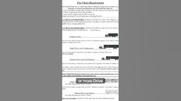 Colorado Commercial Vehicle Chain Law 2022 In Effect From September 1, 2022, to May 31, 2023
