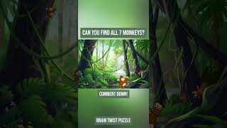 Can you find all monkeys || Brain Twist Puzzle || #ashortaday #puzzle #trending #monkey