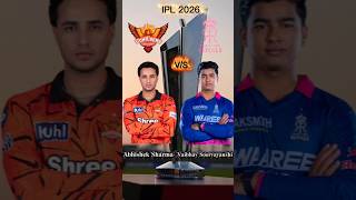 Rajasthan royals vs Sunrises haydrabad ipl 2026 comparison. #ipl2026 #srhvsrr