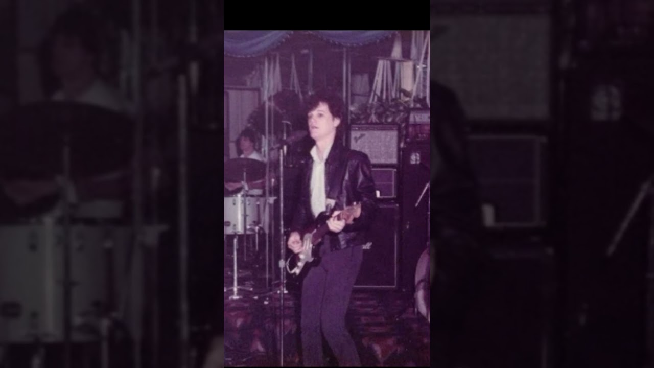 A rare photograph of Johnny Depp with his band The Kids, taken in the early 1980s 