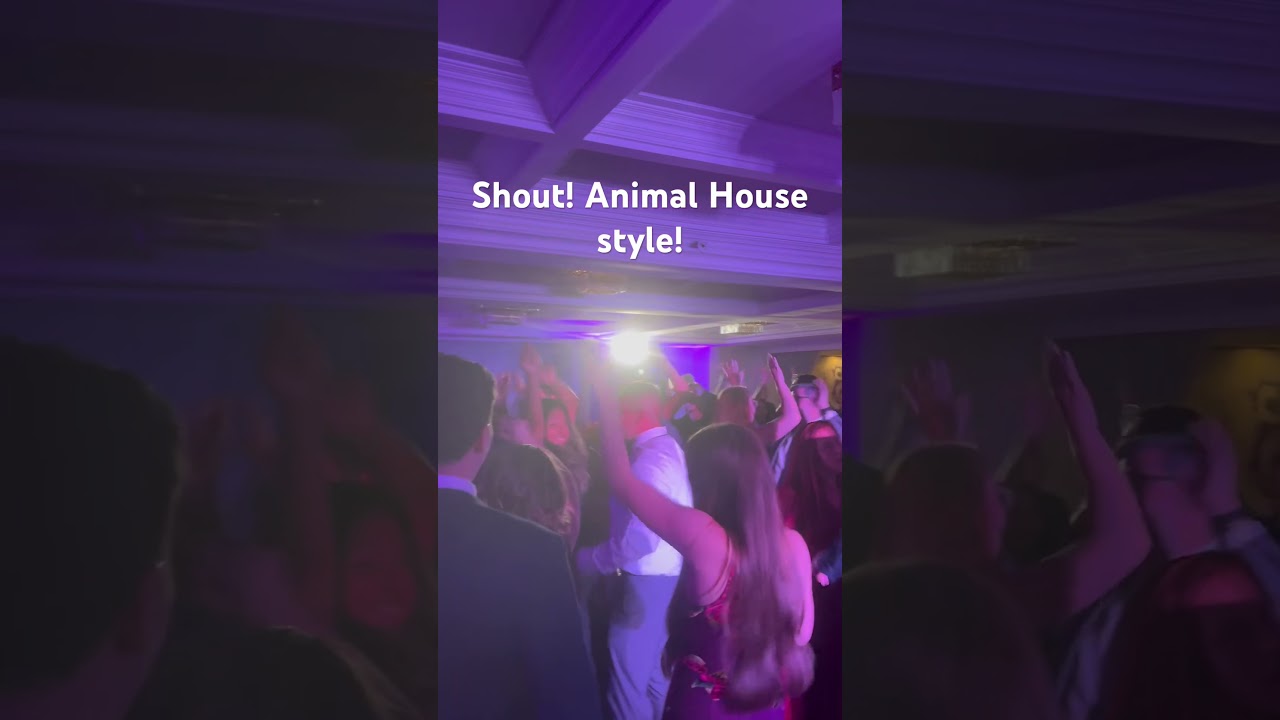 Crowd singing to Shout at a La Jolla wedding! 