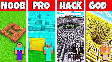 Minecraft Battle: NOOB vs PRO vs HACKER vs GOD! GIANT MAZE BUILD SECRET MAZE CHALLENGE in Minecraft
