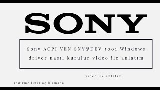 How to install Sony ACPI VEN SNY & DEV 5001 Windows driver