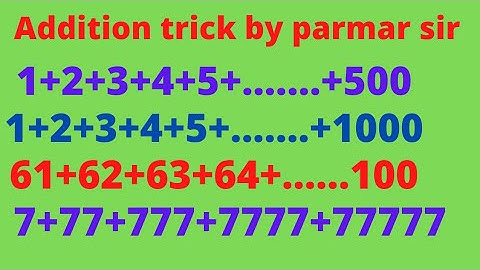 9+99+999+9999+99999=? addition trick by parmar sir।maths trick by parmar sir