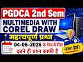 PGDCA 2ND SEM | MULTIMEDIA WITH COREL DRAW | IMP QUESTIONS EXAM | MAY JUNE 2026 | UNIT 1 - UNIT 5