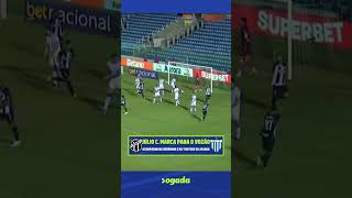 GOL DO CEARÁ! Júlio César abre o placar diante do Avaí, pela Série B. Imagens: ESPN