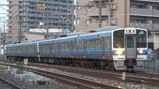 【4K】JR山陽本線　普通列車213系電車　ｵｶC-06編成+ｵｶC-01編成