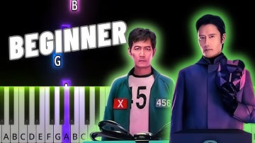 Squid game 2 - Way back then - BEGINNER - Piano tutorial