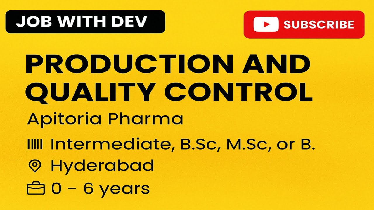 Production and Quality Control | Apitoria Pharma | Hyderabad 