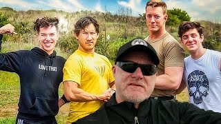Markiplier \& James Charles VS USMC Obstacle Course (Marine Reacts)