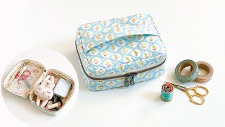 How to sew Daily Essential Pouch | Quilted Zipper Case | Sewing Pattern | Handmade Bag