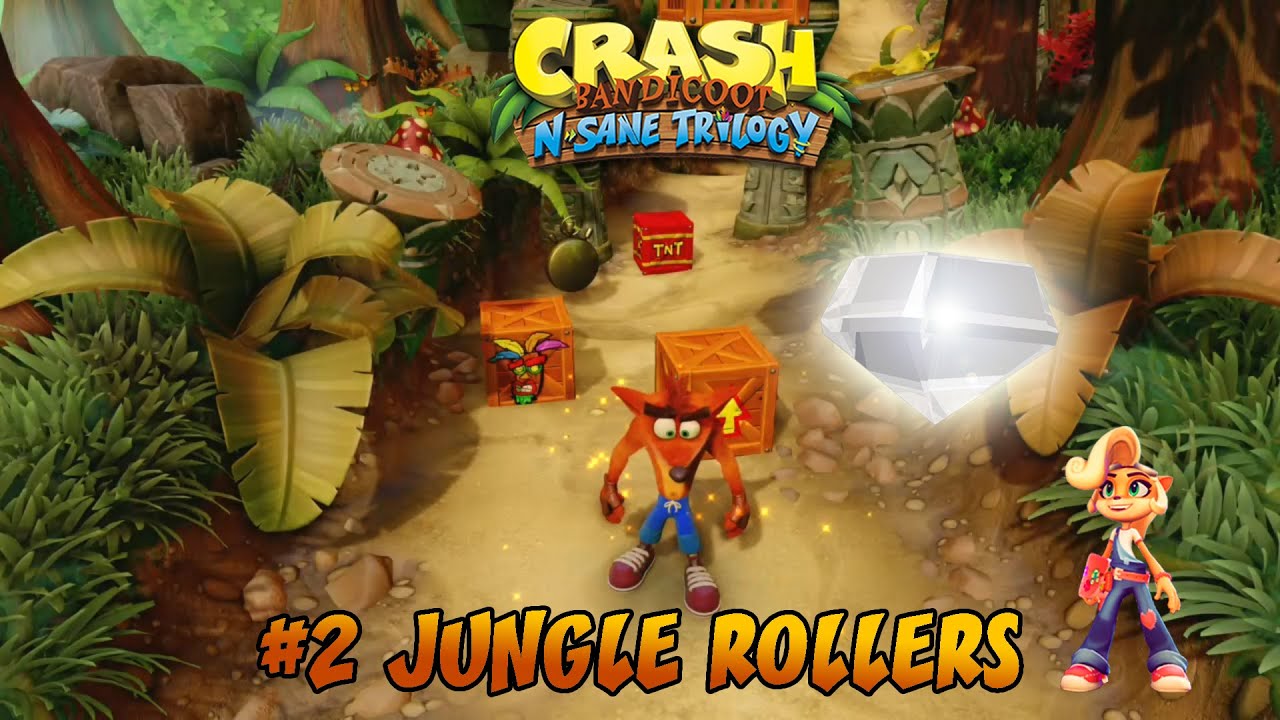 Jungle Rollers 2 Crash Bandicoot 1 N. Sane Trilogy Gameplay 100 con gema Guía Isla 1