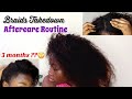 Taking down my 3 months old Braids + Aftercare Routine || How to properly detangle