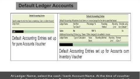 02 Default Ledger Accounts set up for Voucher Type