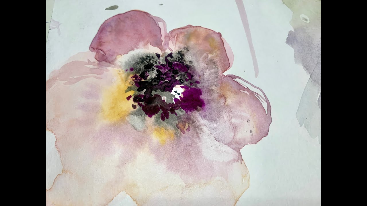 Kukat vesivärillä lyhyt työskentelynäytös. Flowers watercolors, short work.