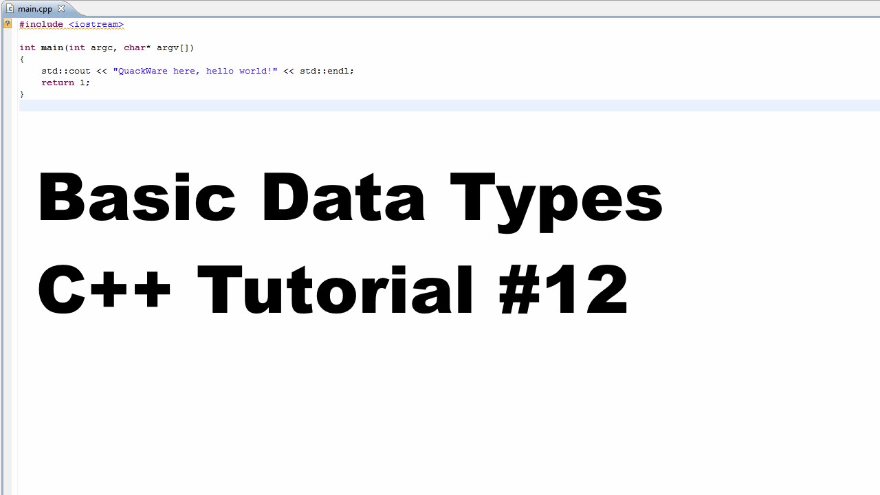 Basic Data Types - C++ Tutorial #12 - YouTube