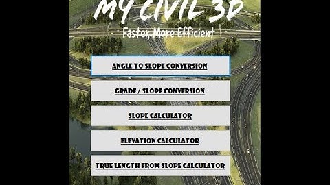 MY CIVIL 3D   SLOPE CALCULATOR