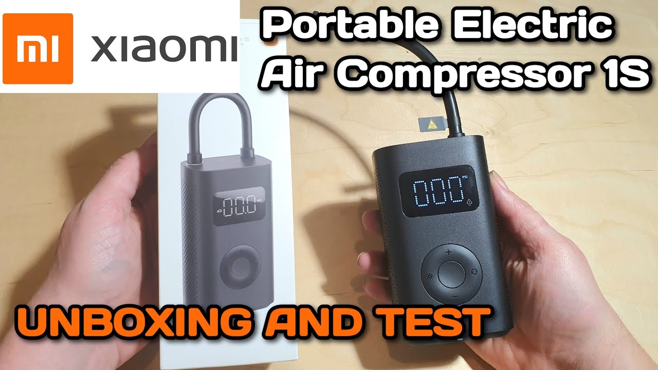 XIAOMI PORTABLE ELECTRIC AIR COMPRESSOR 1S, UNBOXING, REVIEW & TEST WITH  ELECTRIC SCOOTER TYRE