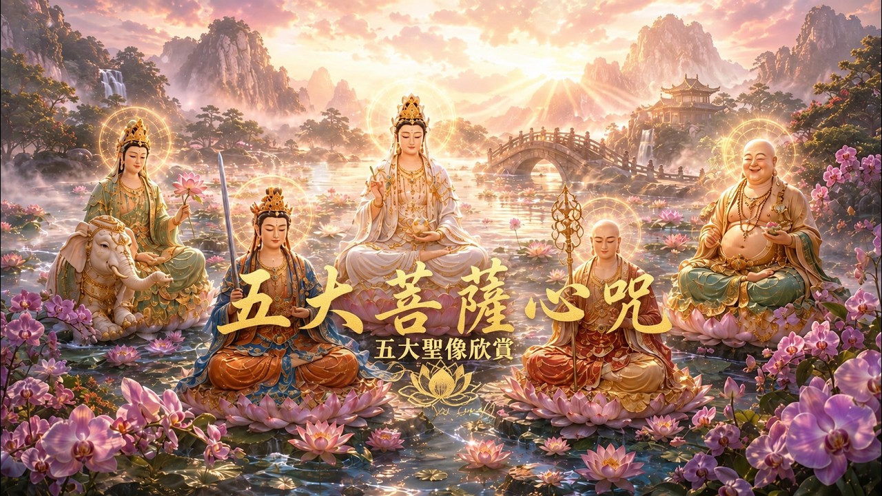 五大菩薩佛曲靜心文章封面,原 YouTube 影片縮圖