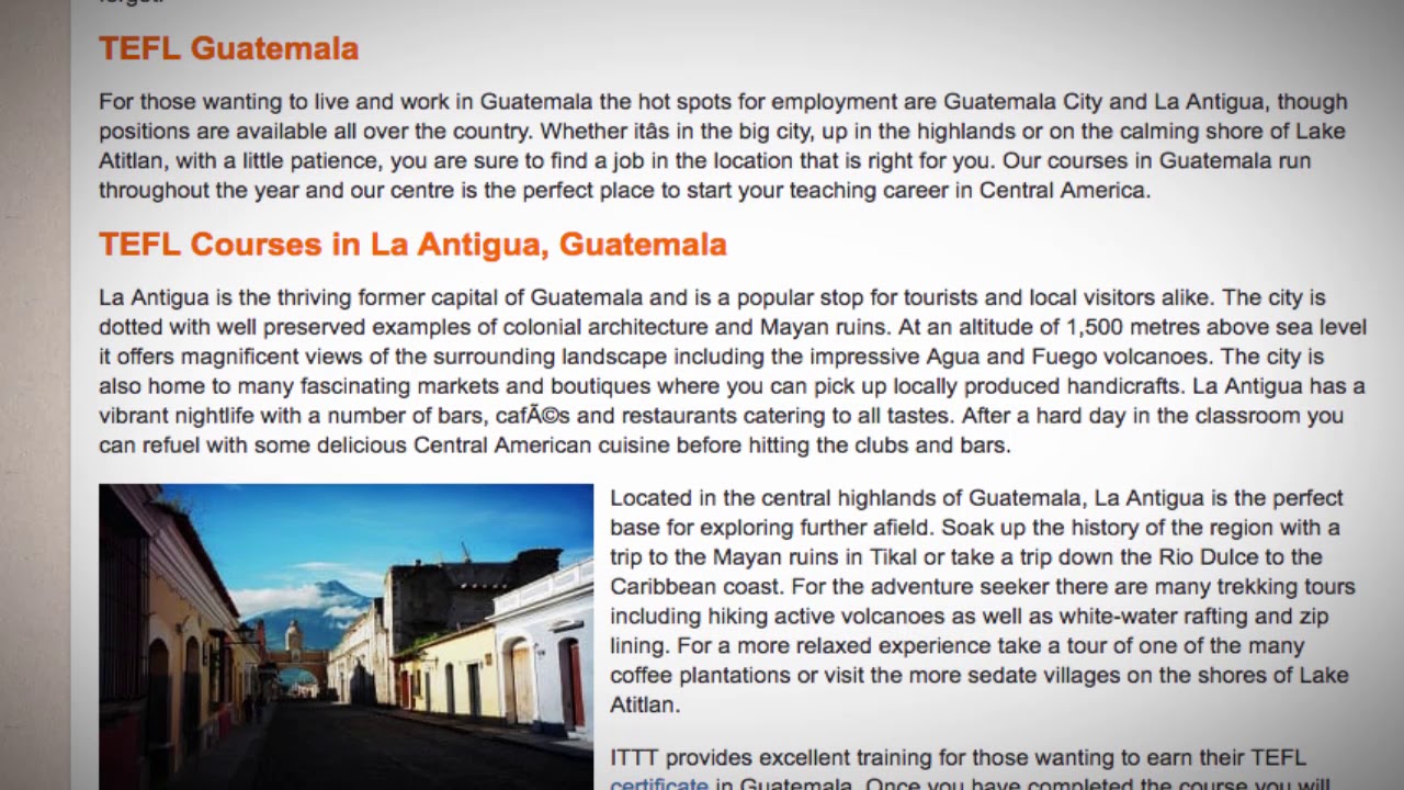 TEFL / TESOL Course in Guatemala | Teach & Live abroad! - YouTube