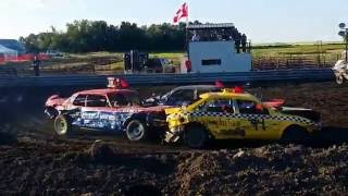Deloraine Manitoba demolition derby heat 2 2016