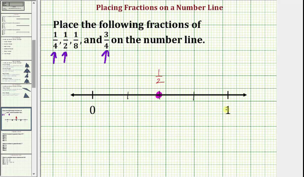 Plot Fractions On The Number Line Common Core 3 4 Math Ex 9 Youtube