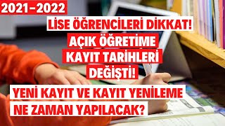 Lise Öğrencileri Dikkat Meb Açıkladı Açık Öğretime Geçiş İçin Kayıt Tarihleri Değişti