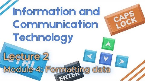 Lecture 2: Formatting Data in Excel | Module 4 | ICT Course