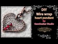 DIY Valentine&#39;s day gift. Simple heart. How to make a wire wrapped heart pendant 4. Beginners.